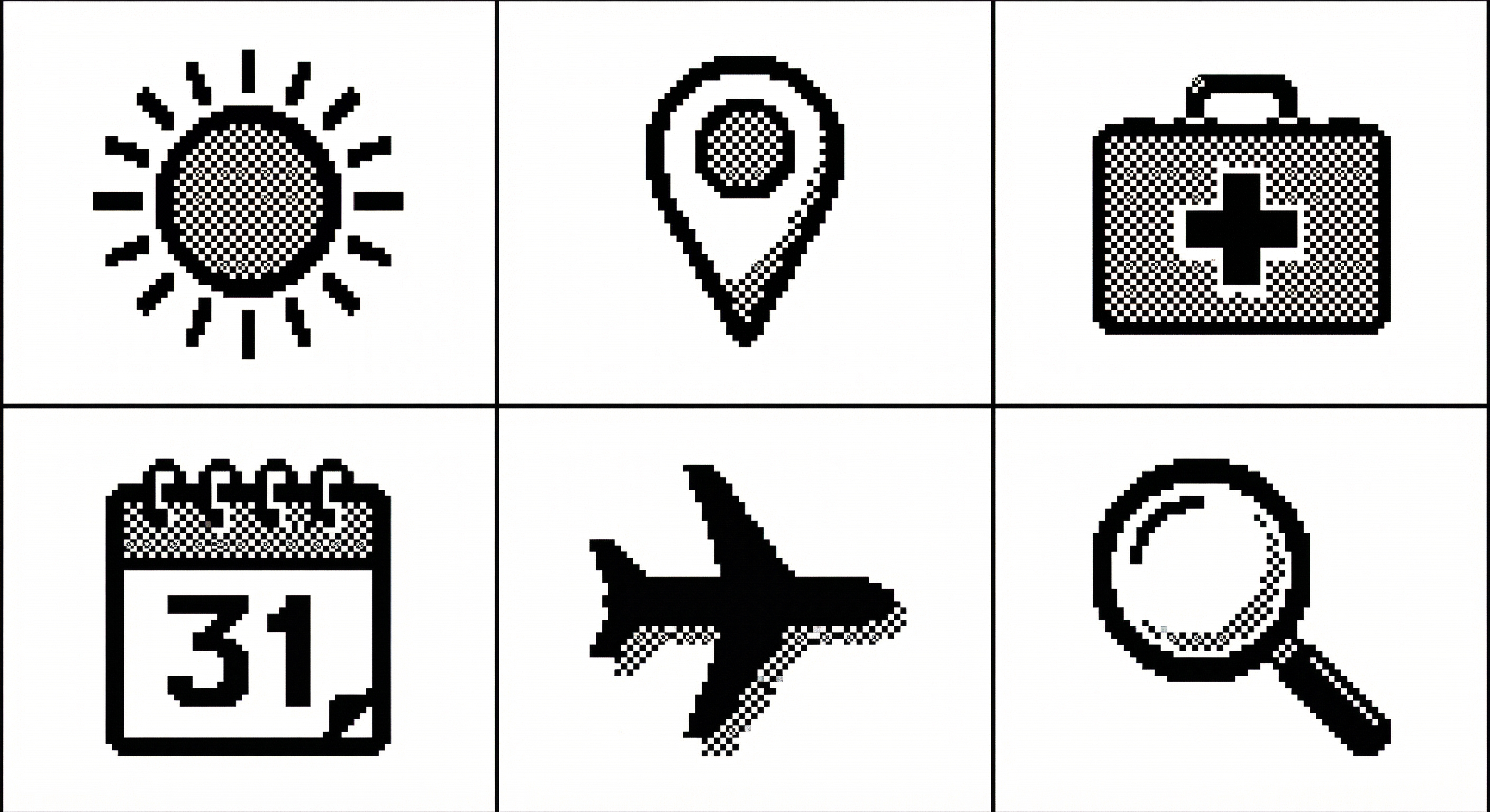 Retro 1-bit Mac generated sheet — same reference, different prompt